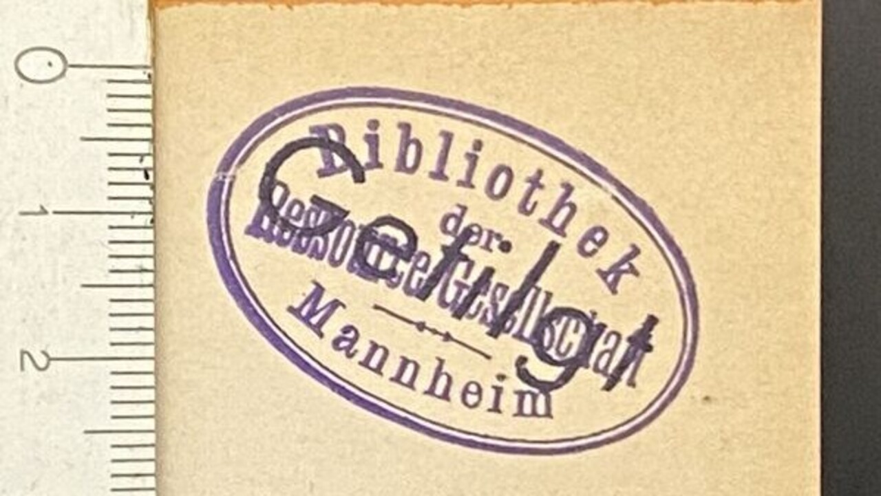 Ovaler Stempel der Bibliothek der Ressource-Gesellschaft