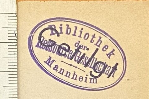 Ovaler Stempel der Bibliothek der Ressource-Gesellschaft