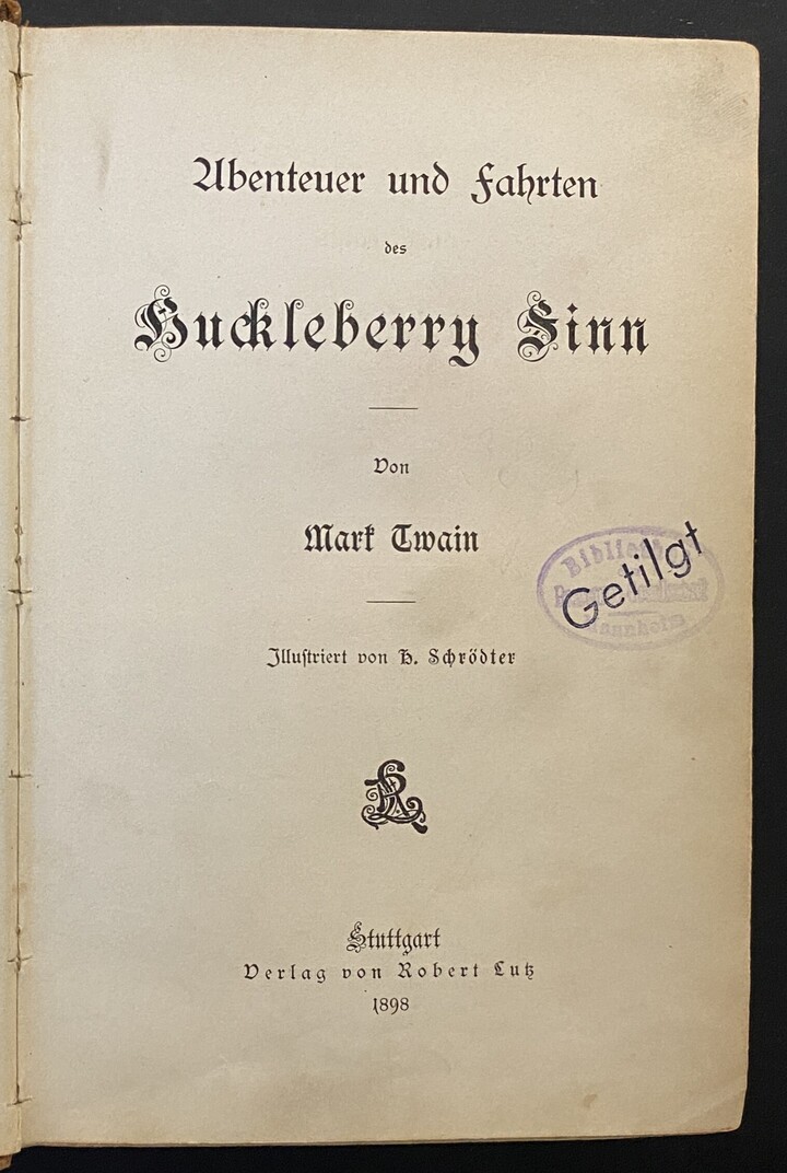 Titelblatt mit Stempel der Ressource-Gesellschaft