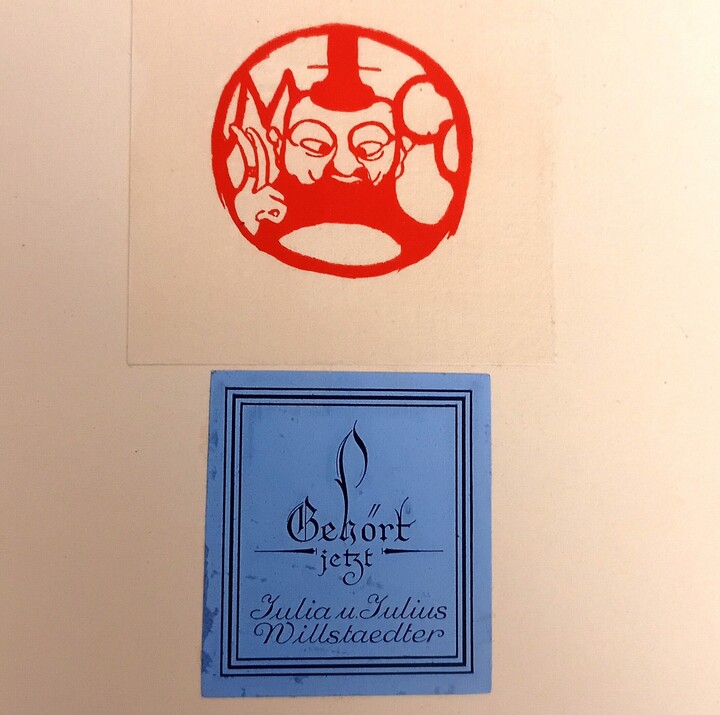 Exlibris Henri de Toulouse-Lautrec im Stil einer japanischen Karikatur